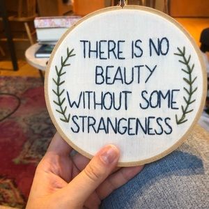 Oscar Wilde quote embroidery hoop